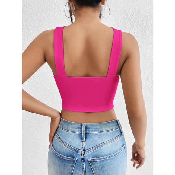 Minimalist 90s Crisscross Crop Halter Top tank black - Picture 8 of 11